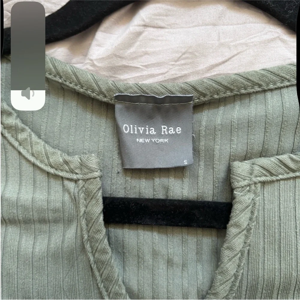 Olivia Rae Ribbed Knit Top in Soft Green - Picture 6 of 6